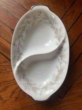 Sango Sierra Pines Divided Serving Tray Dish Bowl Handles